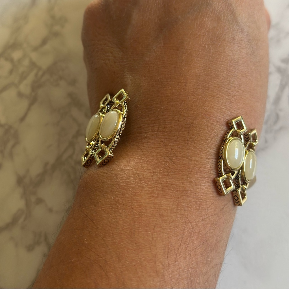 House of Harlow 1960 Gold and Cream Bracelet